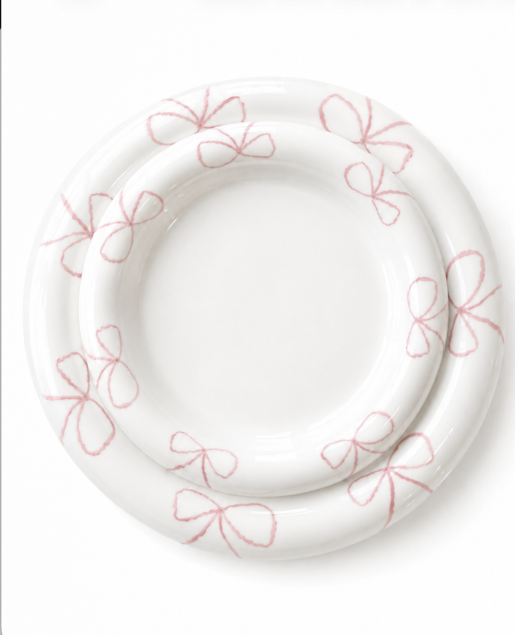 Pink Two Small+ Two X-Small Plate Set (4 Plates)