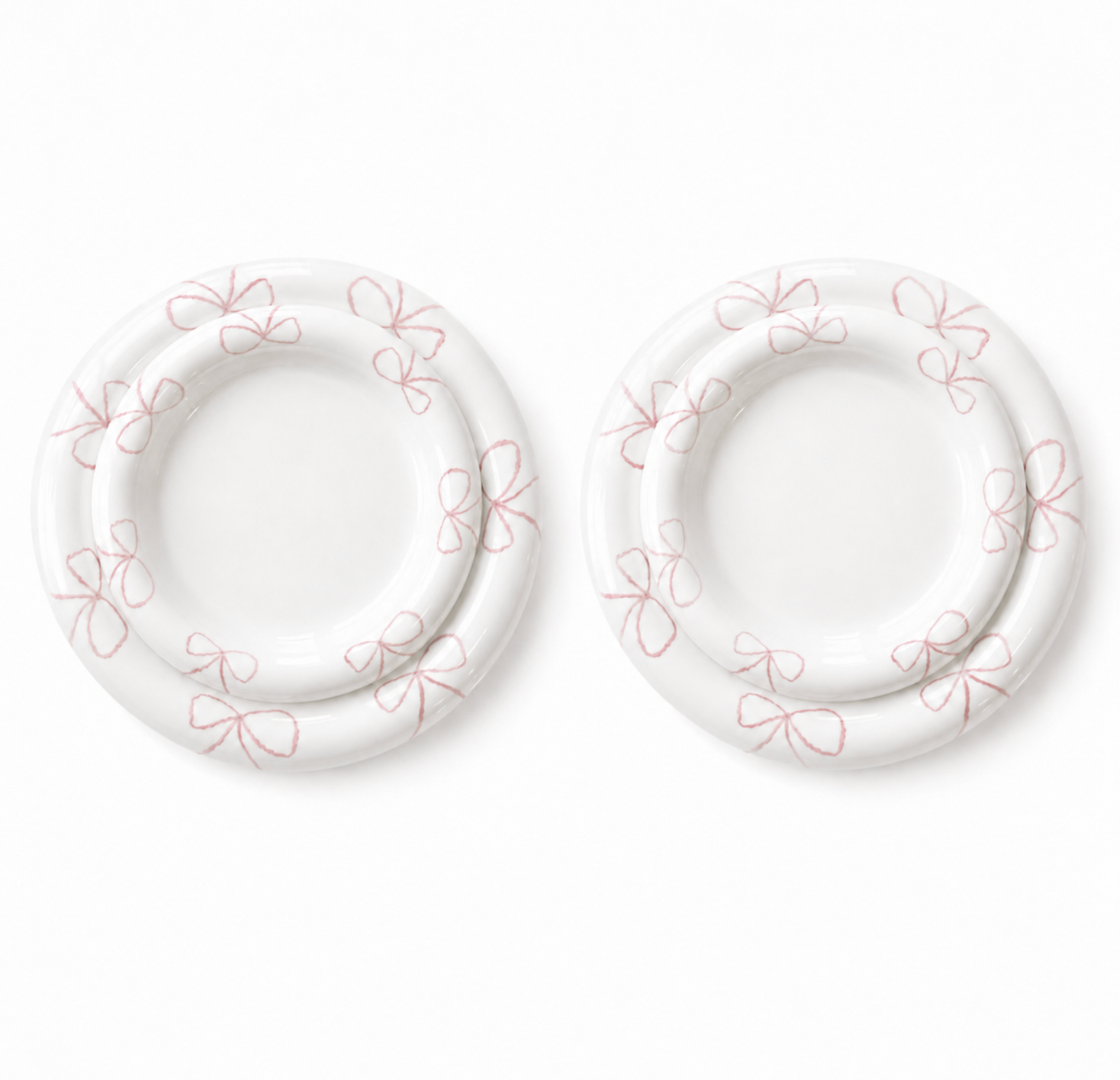 Pink Two Small+ Two X-Small Plate Set (4 Plates)