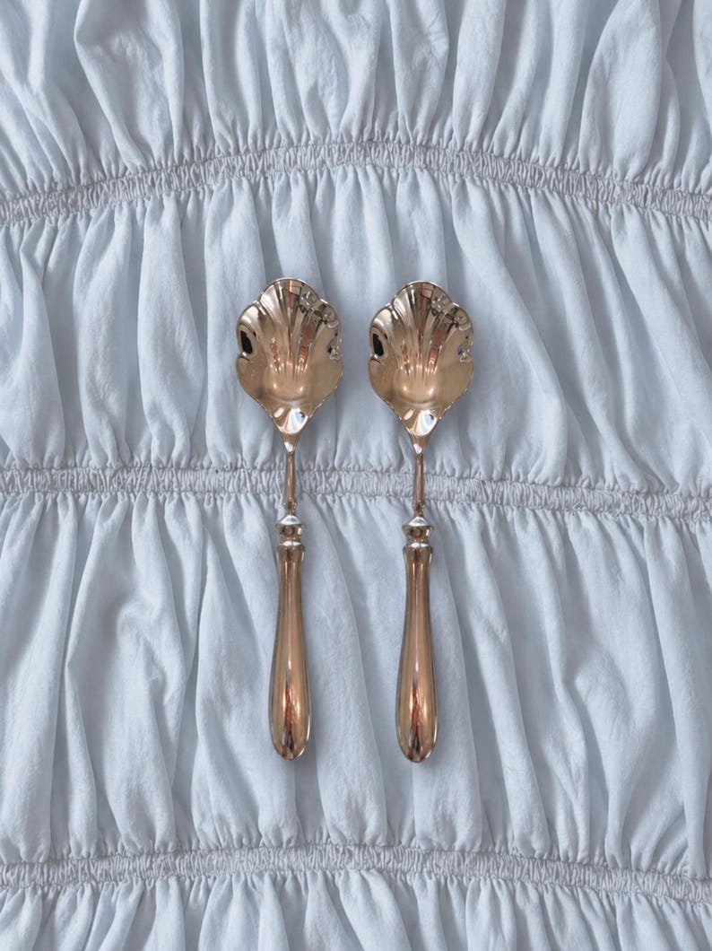 Silver Shell Spoons, Set of 2