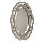 Silver oval vanity tray on white